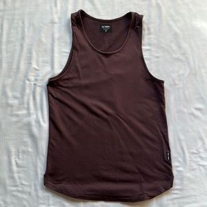 ASRV DSG-019 MAROON VENTED SWOOP HEM TANK TOP